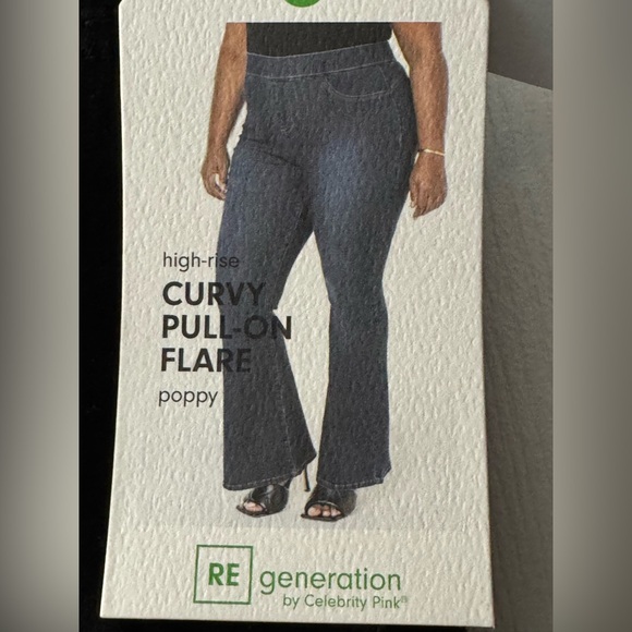 RE Generation by Celebrity Pink high-rise CURVY PULL-ON FLARE poppy in black - Picture 5 of 11